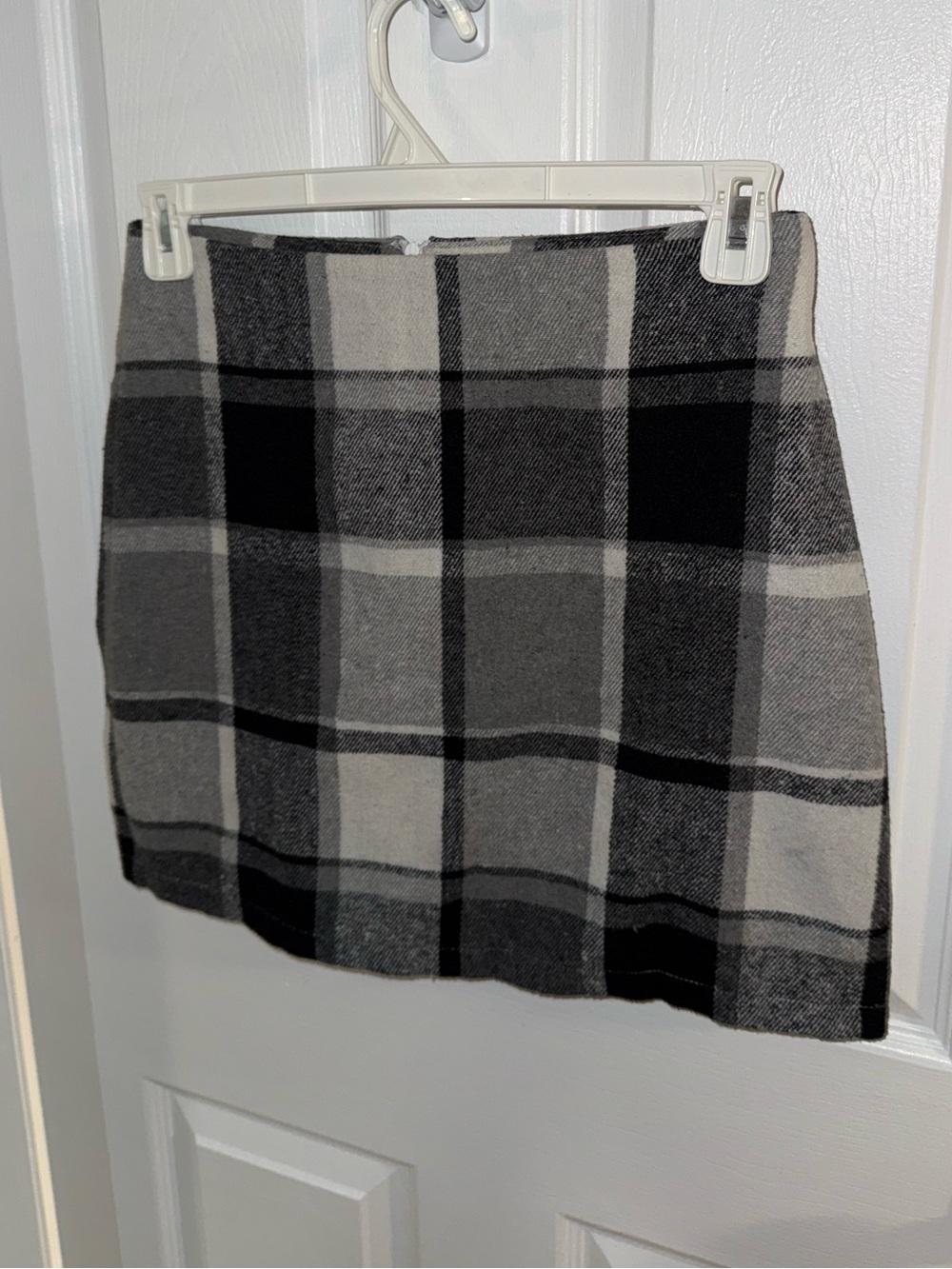 Black and Gray Plaid Mini Skirt